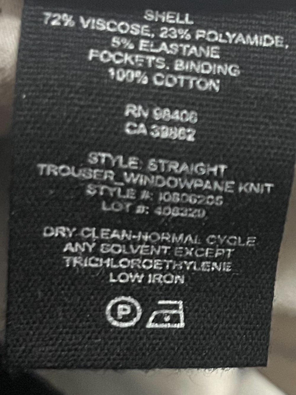 Theory Straight Trouser Navy Windowpane Knit Pants Size 8 Stretch Career Office - Picture 5 of 10